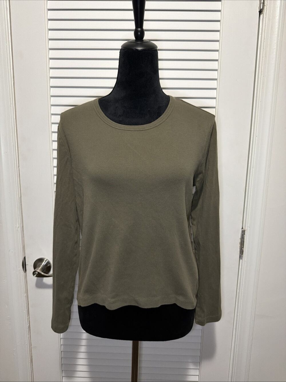 All Saints Women Olive Green Long Sleeve Top - Size Large